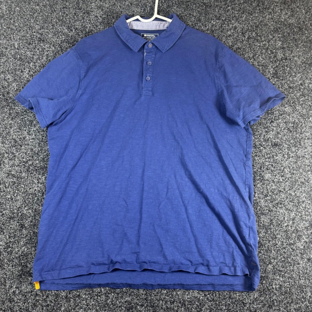Mountain Warehouse Mens Blue 100% Organic Cotton Polo Shirt XXL MWF54924/BLU